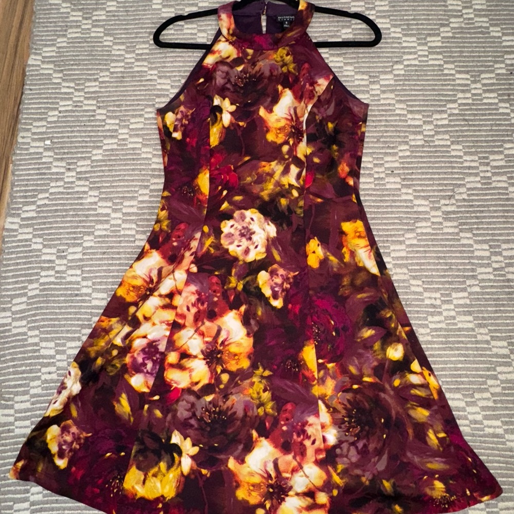 Enfocus Studio Burgundy Floral Midi Dress